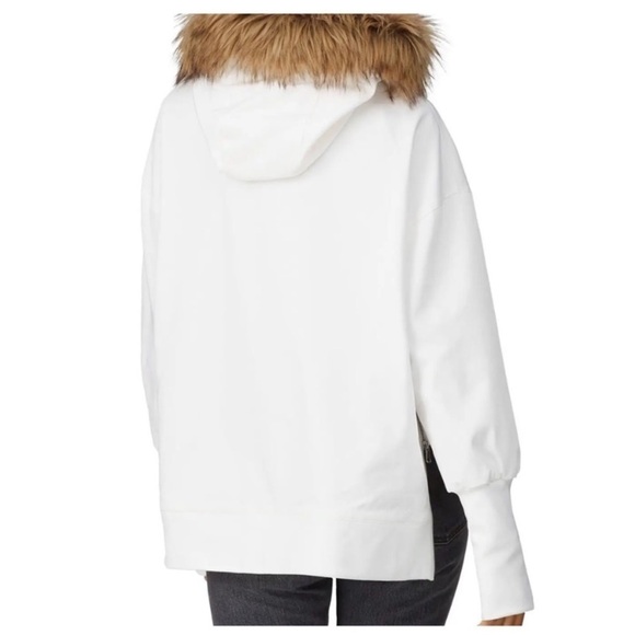 KF/KaufmanFranco Collective White Cropped Faux Fur Hood Jacket - Picture 2 of 11